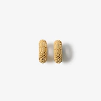 Check Granulation Hoop Earrings​ in Gold - Women | Burberry® Official