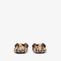 Thomas Bear Check Cotton Booties in Sand beige - Children | Burberry® Official