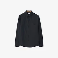 Cotton Poplin Shirt in Navy - Men | Burberry® Official