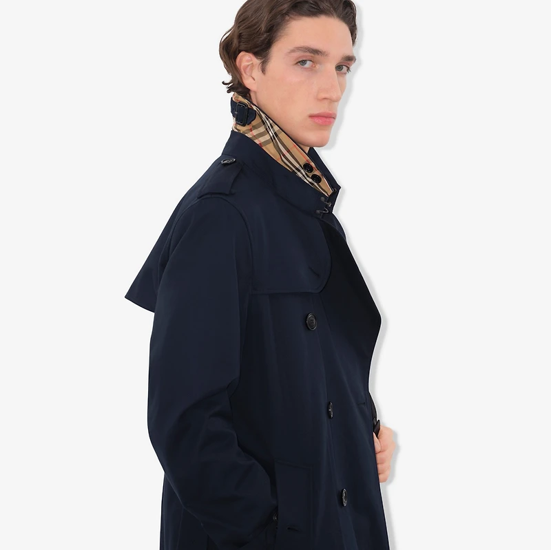 Mid-length Kensington Heritage Trench Coat in Coal blue - Men, Cotton Gabardine | Burberry® Official
