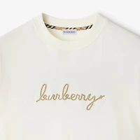 Check EKD Cotton T-shirt in Chalk white - Men | Burberry® Official