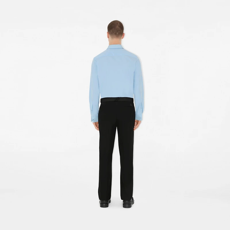 Slim Fit Cotton Poplin Formal Shirt in Neptune blue - Men | Burberry® Official