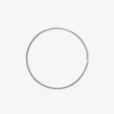 Engraved Check Chain Necklace in Silver - Men | Burberry® Official