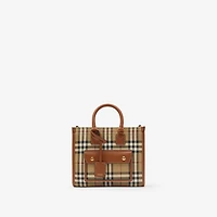 Mini Freya Tote in Archive beige/briar brown - Women | Burberry® Official