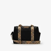Check Trim Quilted Nylon Baby Changing Bag in Black - Children | Burberry® Official