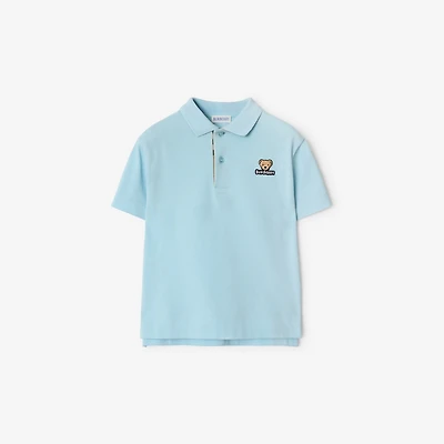 Cotton Polo Shirt in Cloud blue | Burberry® Official