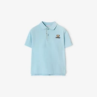 Cotton Polo Shirt in Cloud blue | Burberry® Official