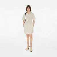 Check Cotton Shirt Dress in Magnolia - Women | Burberry® Official