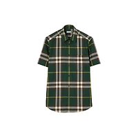 Regular Fit Check Cotton Twill Shirt in Ivy green - Men | Burberry® Official