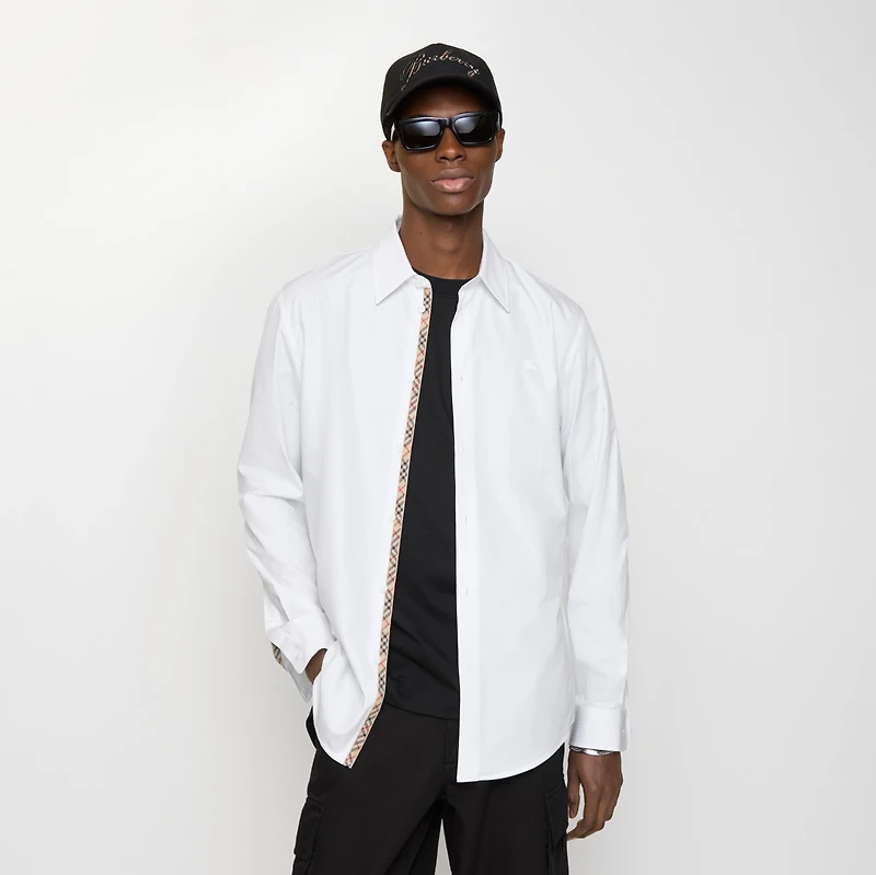 Slim Fit Cotton Oxford Shirt in White - Men | Burberry® Official
