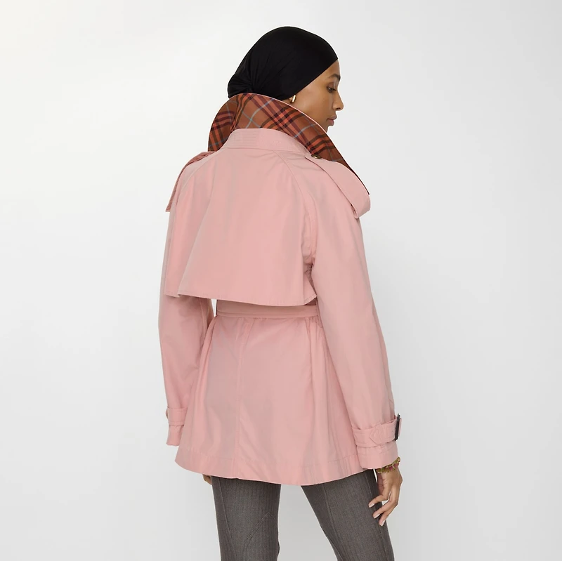 Short Lightweight Cotton Fitzrovia Trench Coat in Begonia pink - Women | Burberry® Official