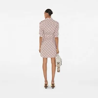 Check Cotton Shirt Dress in Floss pink - Women, Nylon | Burberry® Official