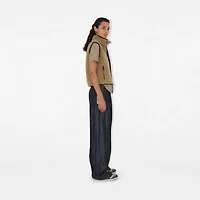 Cropped Fleece Gilet in Shrew melange - Women, Nylon, Wool | Burberry® Official