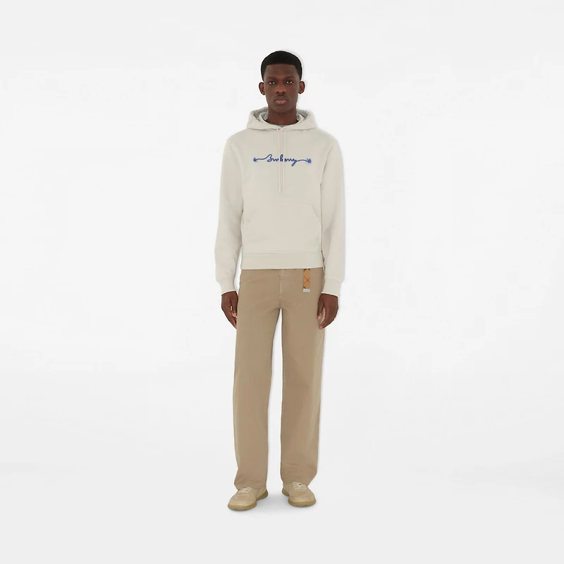 Knot Logo Cotton Hoodie in Sail - Men | Burberry® Official