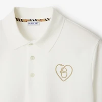 B Heart Cotton Polo Shirt in Chalk white - Men | Burberry® Official