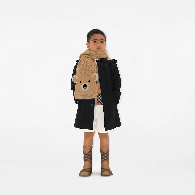 Thomas Bear Wool Scarf in Pale stone - Children | Burberry® Official