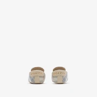 Check Nylon Blend Booties in Pale stone - Children | Burberry® Official