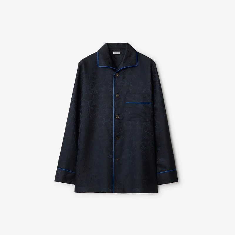 Sunflower Silk Pyjama Shirt in Silhouette black - Men | Burberry® Official