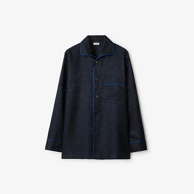 Sunflower Silk Pyjama Shirt in Silhouette black - Men | Burberry® Official