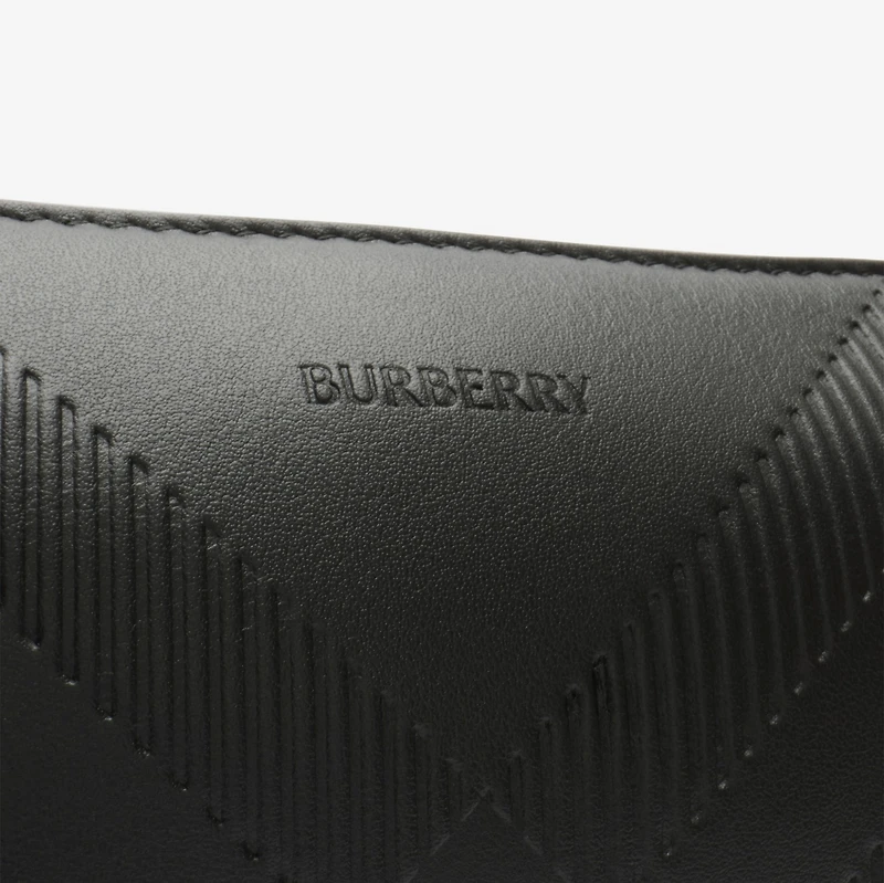 Embossed Check Crossbody Bag in Black - Men, Leather | Burberry® Official