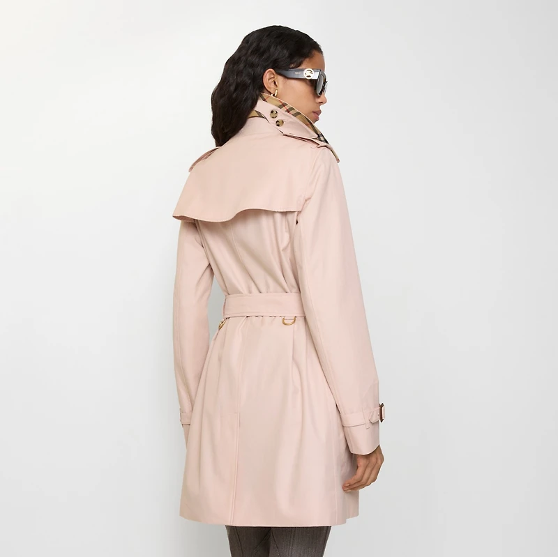 Short Tropical Gabardine Kensington Trench Coat in Pale sugar pink - Women, Cotton Gabardine | Burberry® Official