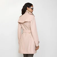 Short Tropical Gabardine Kensington Trench Coat in Pale sugar pink - Women, Cotton Gabardine | Burberry® Official