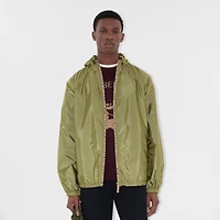 Checker-tape Nylon Hooded Jacket in Wreath green - Men | Burberry® Official