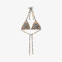 Check Bikini Top in Sand beige - Women | Burberry® Official