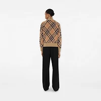 Check Wool Mohair Blend Jacket in Sand - Women, Nylon | Burberry® Official