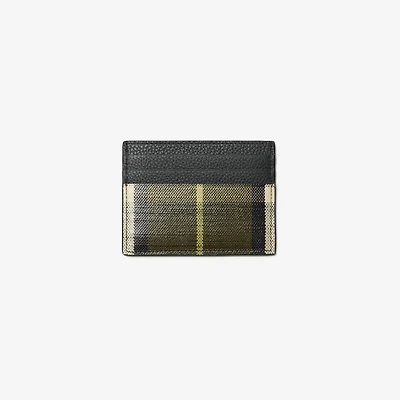 Tall Check Card Case in Thicket green - Men | Burberry® Official