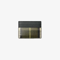 Tall Check Card Case in Thicket green - Men | Burberry® Official