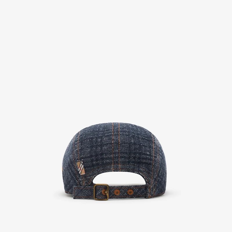 Check Denim Baseball Cap in Indigo - Men | Burberry® Official