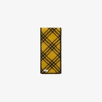 Narrow Check Wool Scarf in Chocolate brown/crown yellow | Burberry® Official