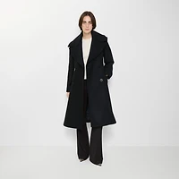 Wool Tailored Coat in Navy - Women | Burberry® Official