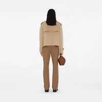 Gabardine Tailored Trousers in Warm cocoa - Women, Cotton | Burberry® Official