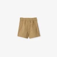 Cotton Blend Shorts in Sand | Burberry® Official