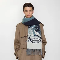 Castle Cashmere Scarf in Navy | Burberry® Official