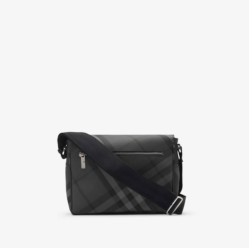 Grid Messenger Bag in Charcoal grey - Men | Burberry® Official