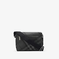 Grid Messenger Bag in Charcoal grey - Men | Burberry® Official