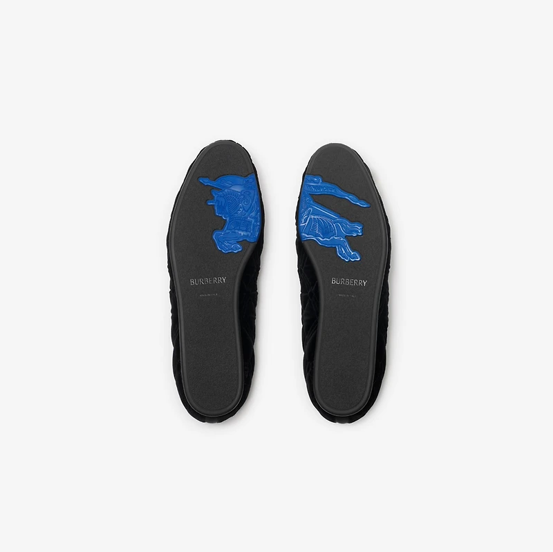 Quilted Velvet Estate Slippers in Black - Men | Burberry® Official