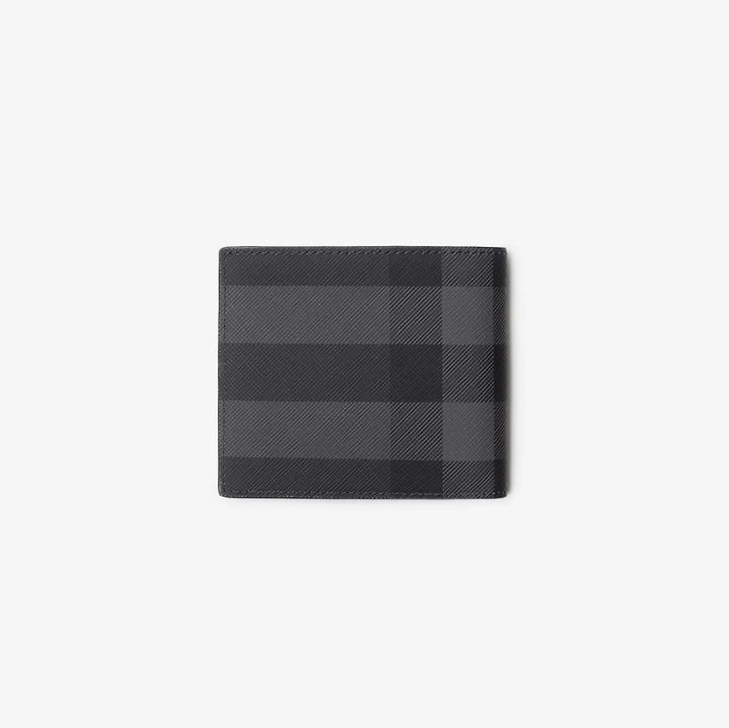 Check Bifold Wallet in Charcoal - Men, Canvas | Burberry® Official