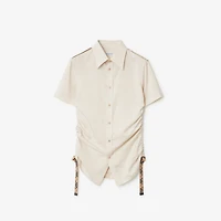 Slim Fit Striped Silk Shirt in Clam - Women | Burberry® Official