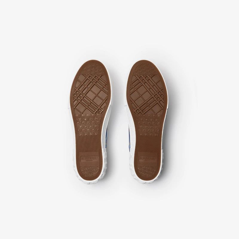 Check Sneakers in Hyacinth - Men, Nylon, Technical | Burberry® Official