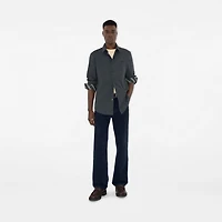 Slim Fit Cotton Shirt in Indigo - Men | Burberry® Official