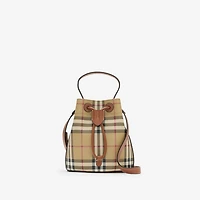 Mini Check Bucket Bag in Archive beige/briar brown - Women | Burberry® Official
