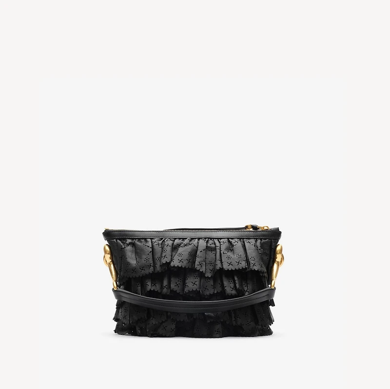 Mini Ruffle Bag in Black - Women, Leather | Burberry® Official
