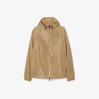 Checker-tape Nylon Hooded Jacket in Flax - Men | Burberry® Official