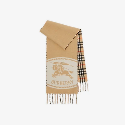 Reversible Knight Stamp Scarf in Sand | Burberry® Official