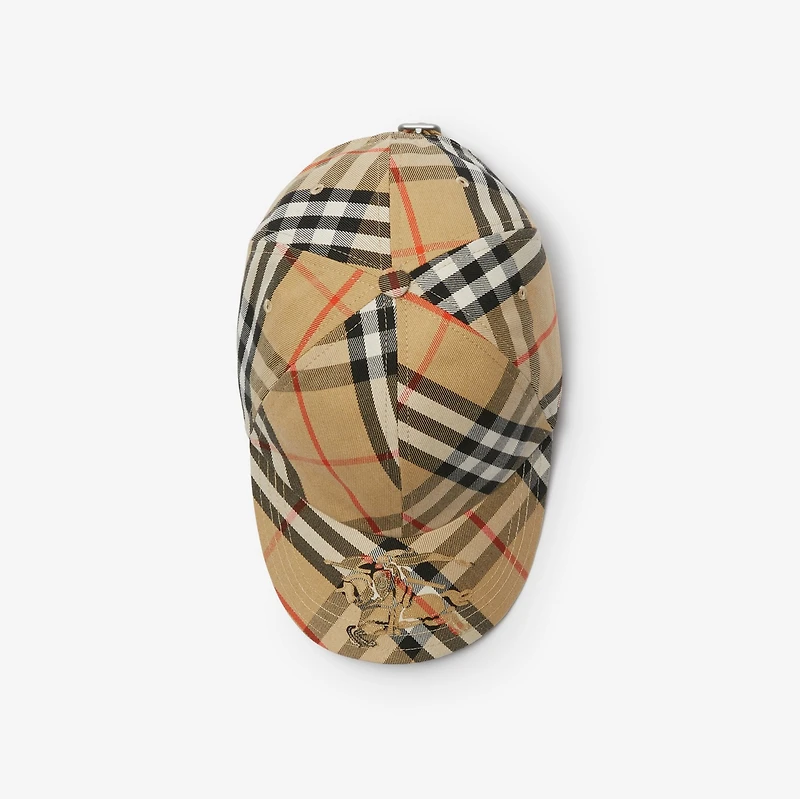 Check Knight Baseball Cap in Sand beige - Men | Burberry® Official