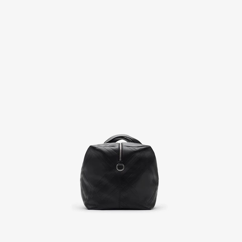 Embossed Check Duffle Bag in Black - Men | Burberry® Official